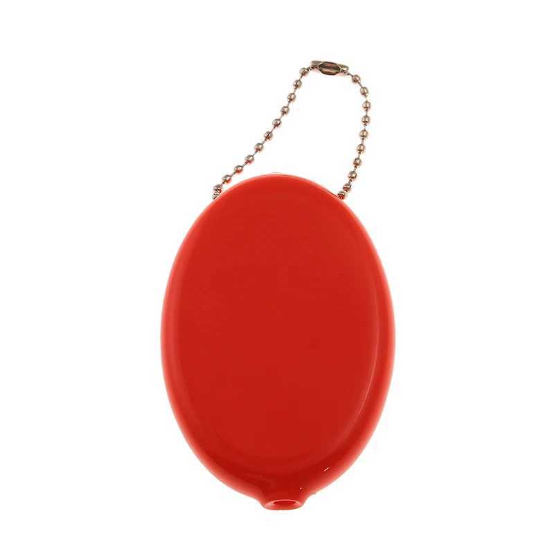 Creative Zero Wallet PVC Small Oval Coin Purse Holds Change Mini Coin Purse Coin Holders with Bead Chain Portable Travel WalletXJ241111