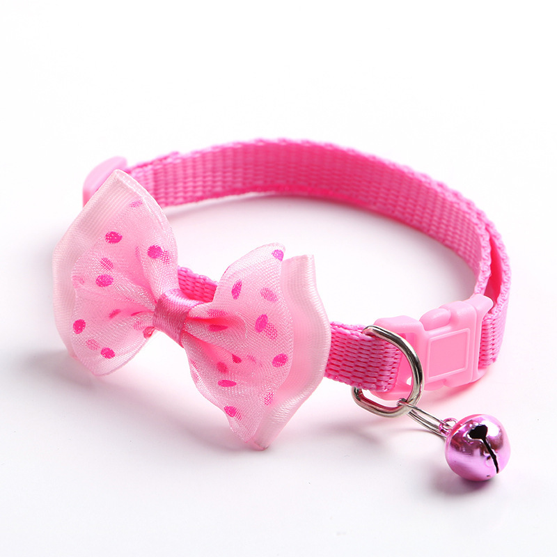 Colorful Cute Bowknot Bell Pet Collar Adjustable Buckle Cat Collar Pet Supplies Personalized Kitten Collar Small Dog Accessory