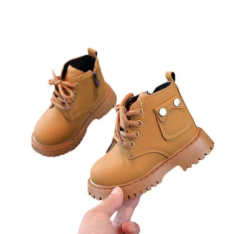New childrens boots UK Sle leather ankle boots boys and girls waterproof ankle boots childrens fashionable anti slip childrens shoes M241102