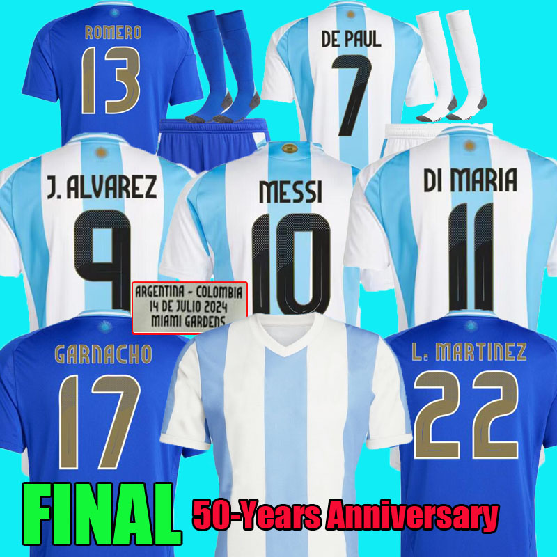 Soccer Jerseys Argentina 3 Star MESSIS 50-Years Anniversary 24 25 Fans Player Version MAC ALLISTER DYBALA DI MARIA MARTINEZ DE PAUL Child Kids Kit Men Football ShirtS