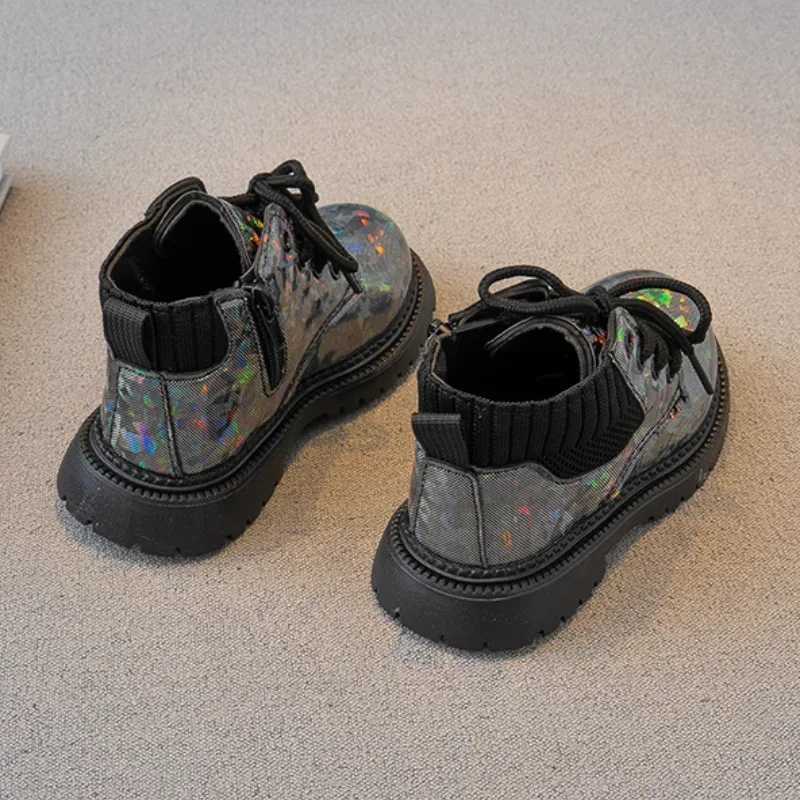 Childrens leather ankle boots girls fashionable autumn new style casual and comfortable childrens boots childrens soft sole non slip leather Botas M24