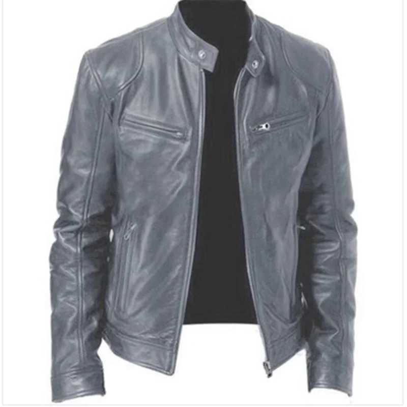 2024 mens leather jacket motorcycle long slip jacket retro jacket mens jacket PU leather 8 colors W241102