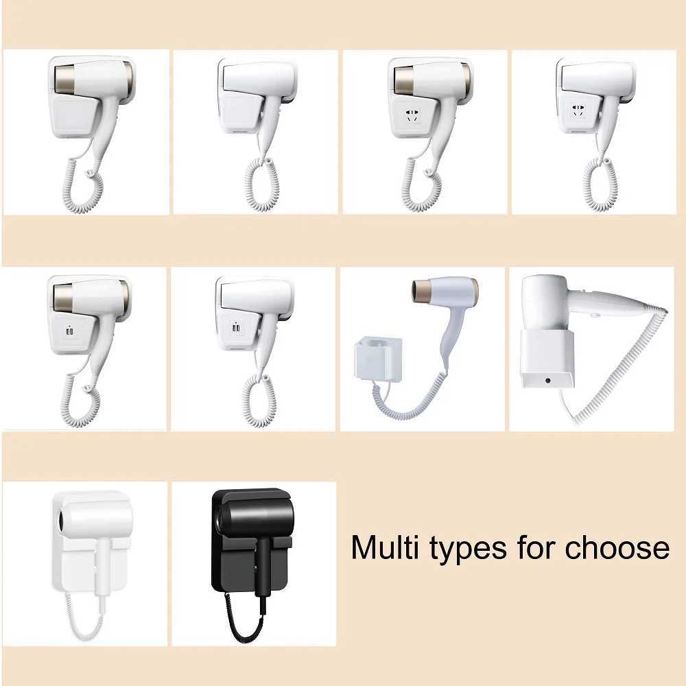 Hair Dryers Hotel Household Wall-Mounted Hair Dryer Bathroom No Need To Punch Holes For Installation 240401