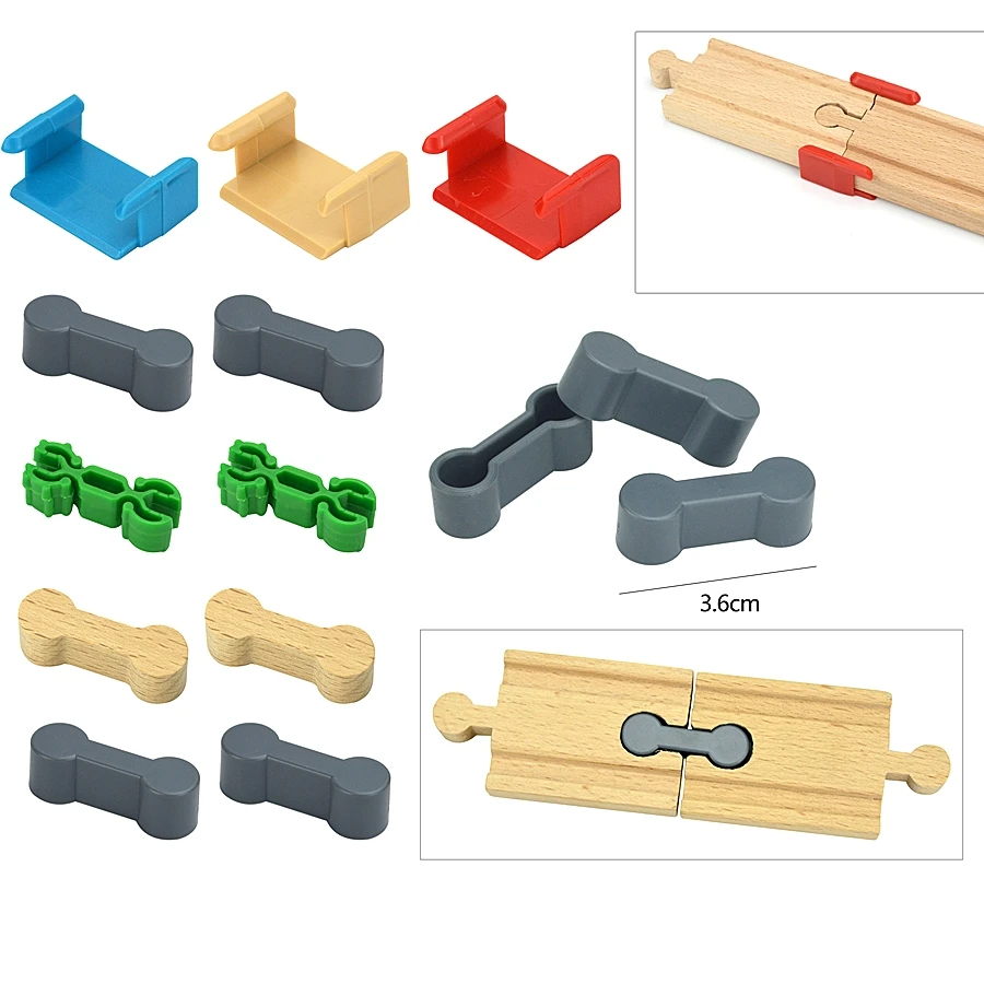 Railway Connect Fixer Train Set Accessories Connector Holder Fit Biro Wooden Track Toys Educational Diecast