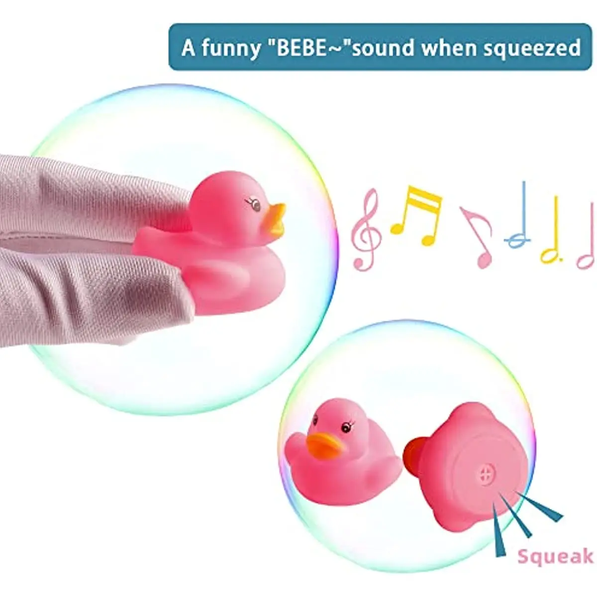 20PCS Rubber 2025 Duck Baby Bath Toys Pink Rubber Ducks Float Squeak Duckies Gift for Baby Toddler new Infant Shower Swimming Pool Party