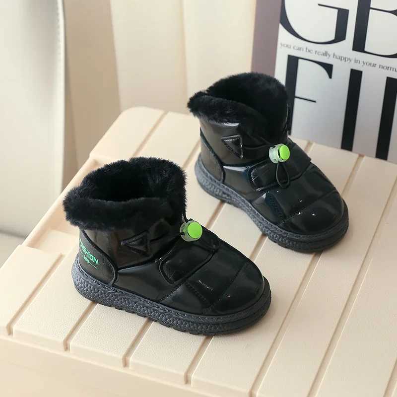 Childrens Snow Boots Classic Fashion Girls Winter Boots Fluffy Warm Plush Childrens Boots Suitable for Boys Shoulders Non slip Version Soft Bottom M24