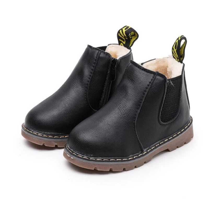 Childrens fashion boots with zipper big boys snow boots PU leather sports shoes Botas girls boots boys shoes M241102