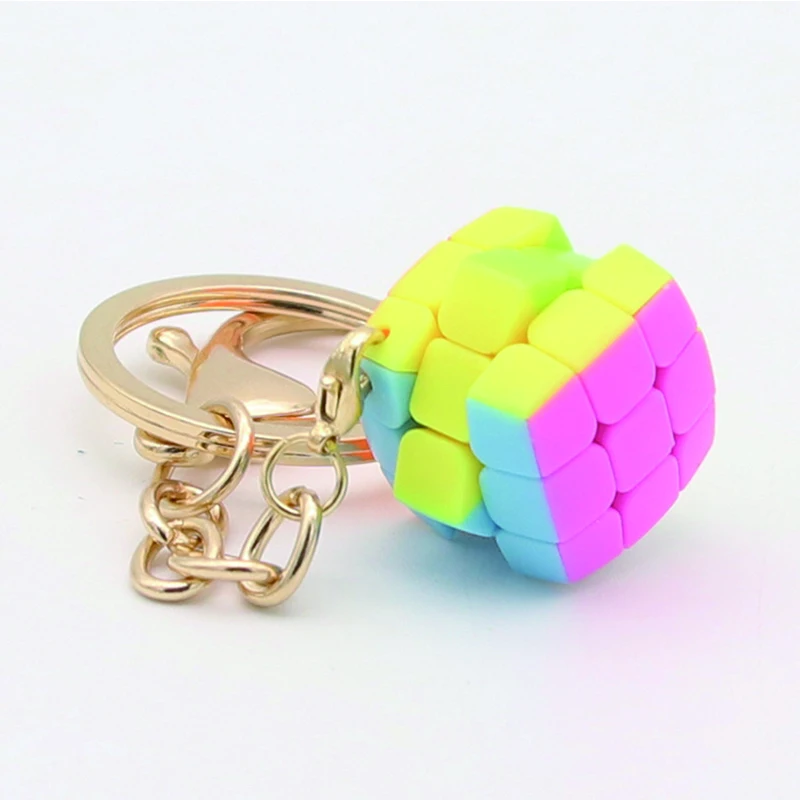 Yong Jun Pillowed Mini 3x3x3 Magic Puzzle Cube Keychain 2cm,3.5cm,4.5cm Professional 3x3 Cubing Speeding Educational Toys