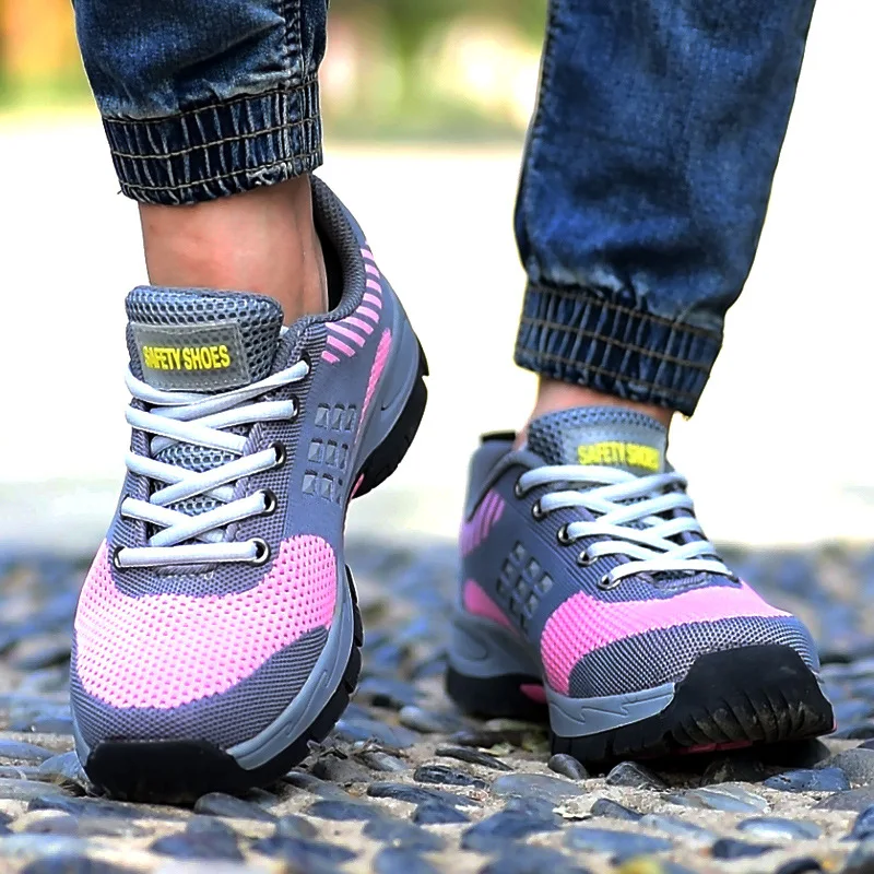 Breathable Women Safety Shoes with Steel Toe Cap Work Safety Boots new 2025 Woman Industrial Work Shoes Anti-smash Anti-puncture Security