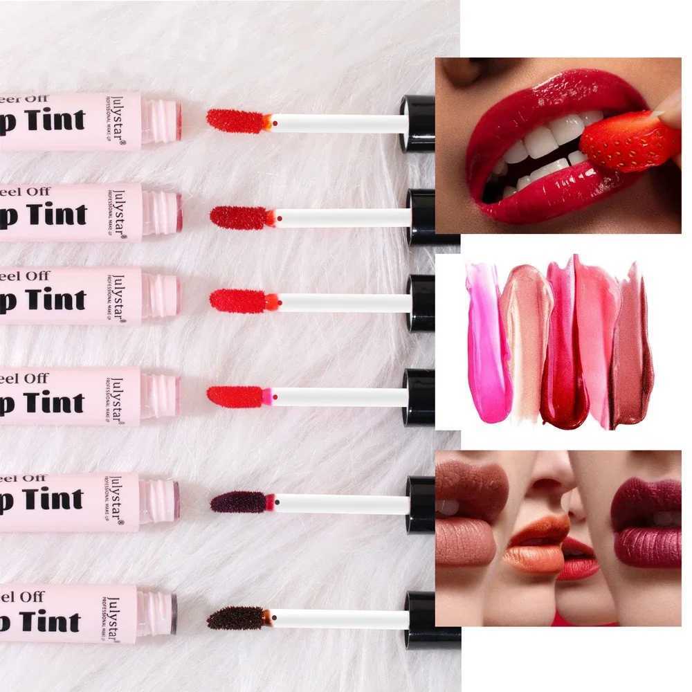 Six color peeling liquid lipstick waterproof and durable lip gloss facial mask moisturizing cream tear lip line cosmetics Maquilage W241101