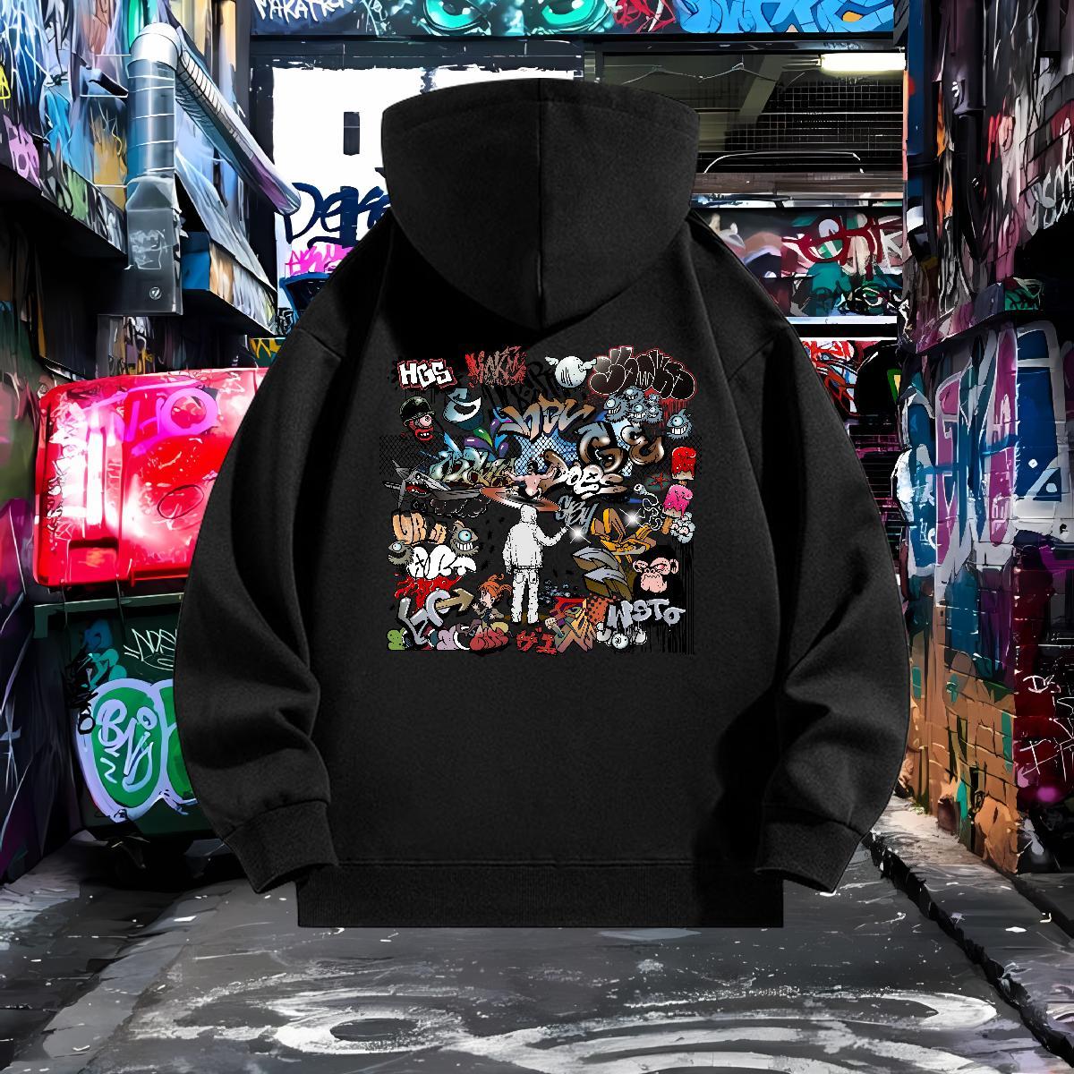 Custom Hoodie Men Hooded Collar Loose Fit Men Clothes Hoodie Oversized 3XL Wear Daily Outfit Warm Fleece