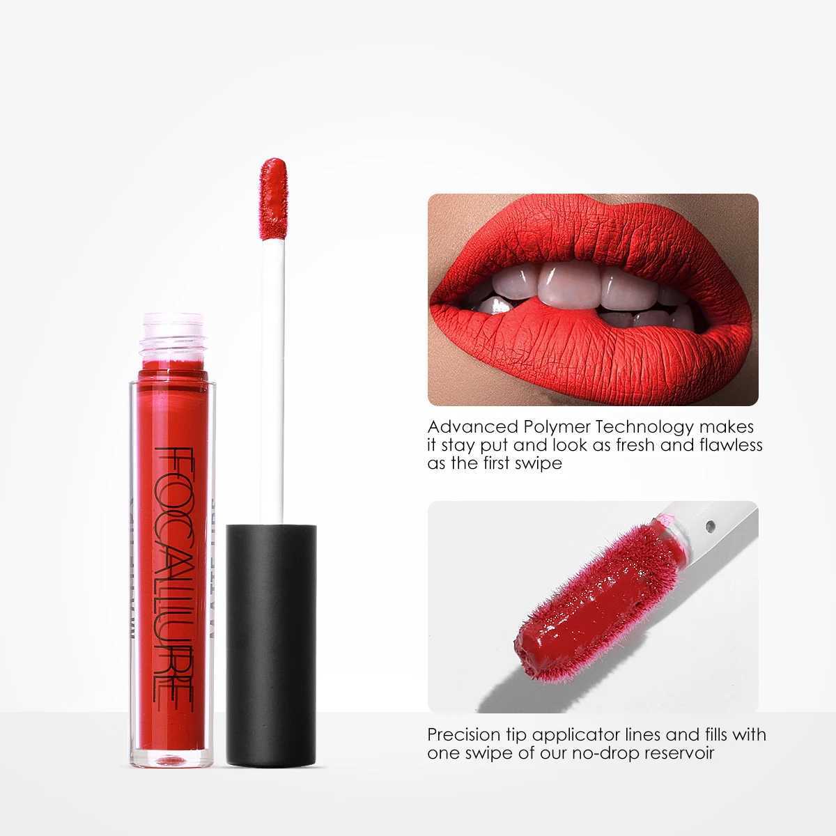 FOCALLURE Waterproof Lip Gloss Matte Velvet Lasting Naked Cup Free Liquid lipstick Womens lipstick Cosmetics W241101