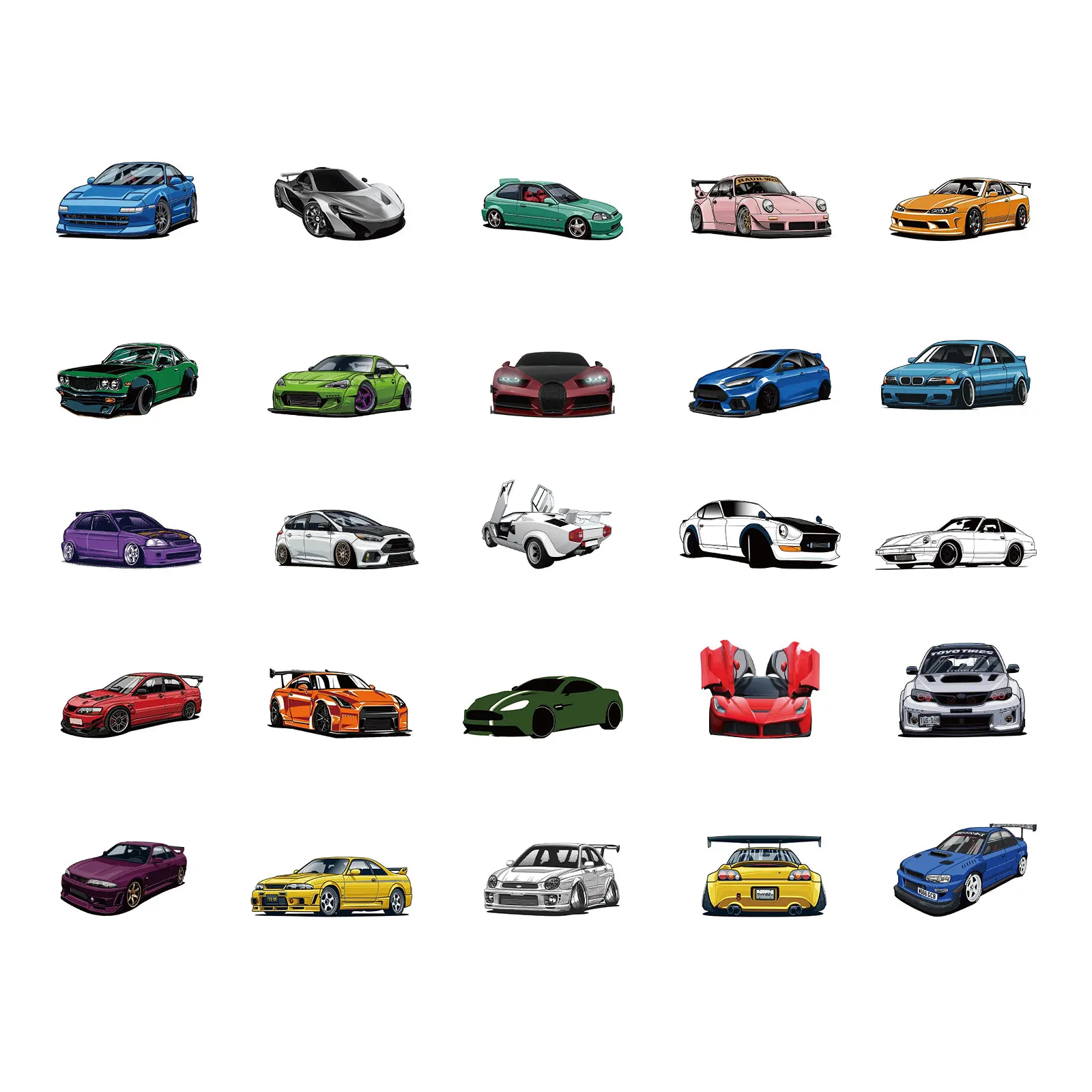 10/50/100PCS Various JDM Car Brand Motorcycle 2025 Stickers new For Refrigerator Helmet DIY Gift Box Bicycle Guitar Notebook Skate