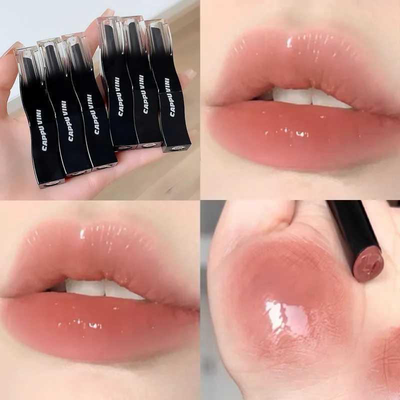 Punk Dark Brown Mirror Water Liploss Red Lip Glaze Moisturizing Glass lipstick Waterproof Liquid lipstick W241101