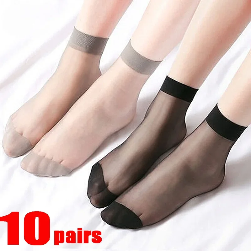 Spring Summer Women's Sexy Transparent Silky new Ankle 2025 Sock Stocking Ultra-thin Crystal Invisible Socks Girl Charm Sox Short Hosiery