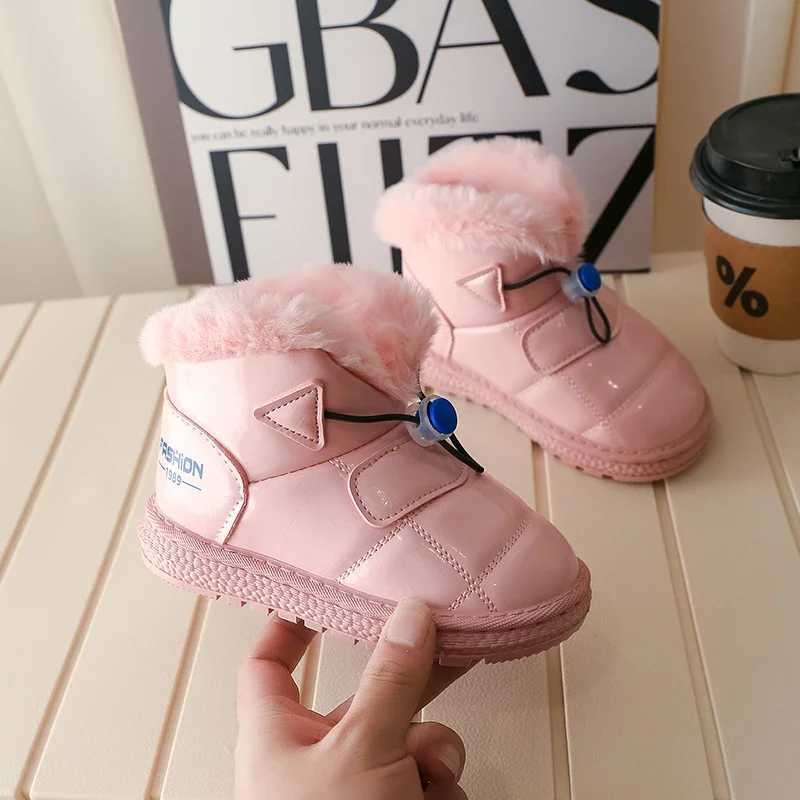 Childrens Snow Boots Classic Fashion Girls Winter Boots Fluffy Warm Plush Childrens Boots Suitable for Boys Shoulders Non slip Version Soft Bottom M24