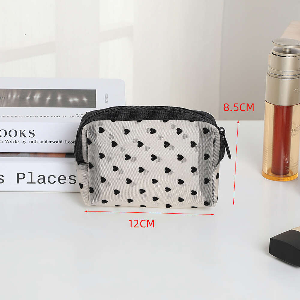 new heartshaped mesh with multiple styles of lipstick touch up card bag portable makeup bag