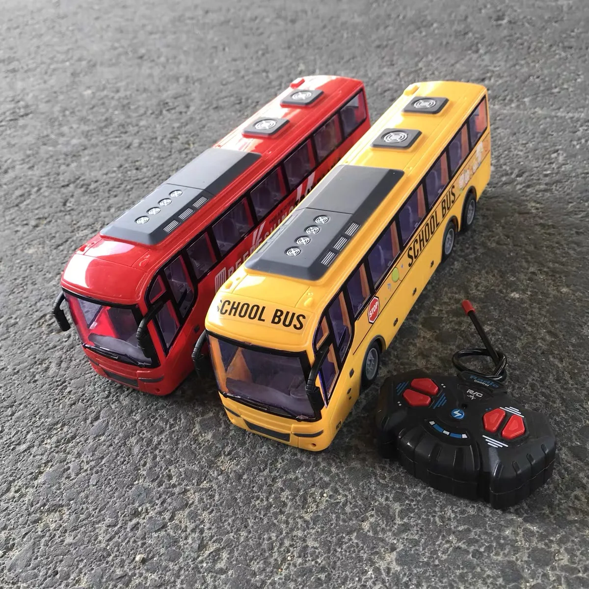 Rc Car Bus Model 1/30 Large School Bus with Light Remote Control Bus Tour Bus Electric Car Toy Model Gift for Kid