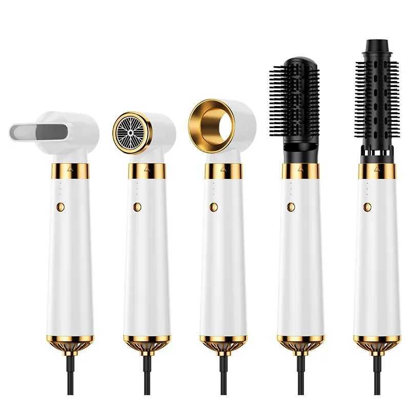 Hair Dryers Hair Dryer 5 in 1 Hot Air Comb Function Professional Electric Hair Brush Multifunction Salon Style Tool Fast Dry Blow Dryer 240401
