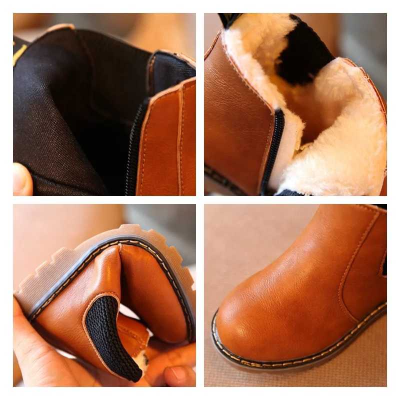 Childrens Fashion Boots Autumn Winter Warm Plush Snow Boots Childrens Casual Shoes Anti slip Boys Baby Boots M241102