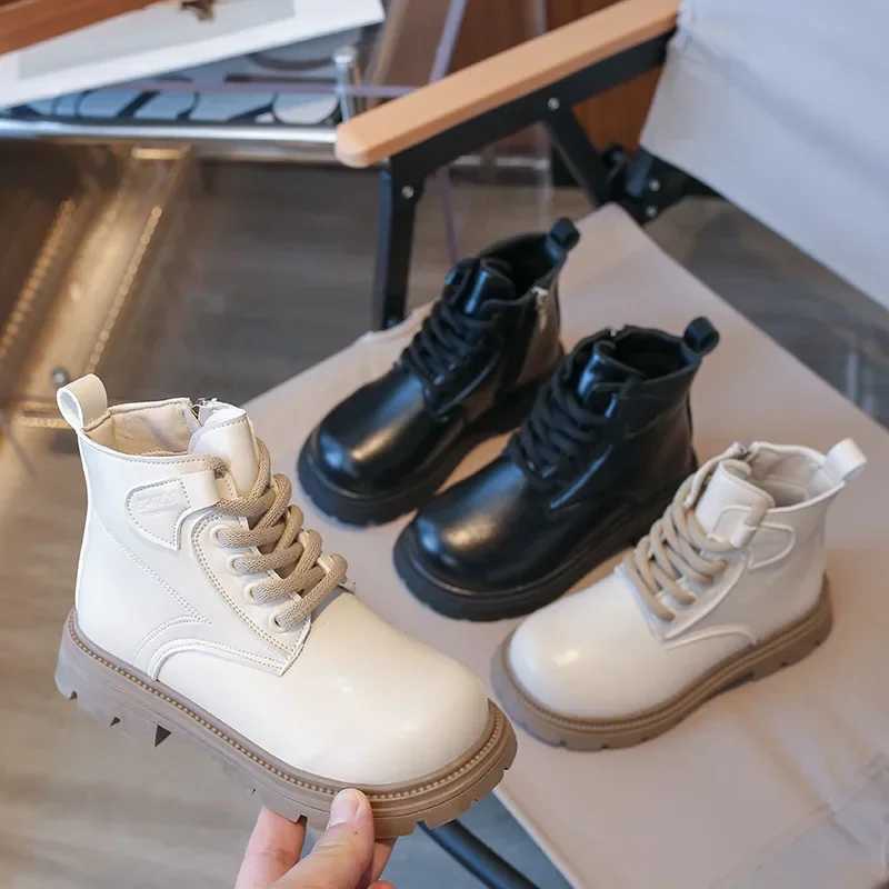 Ankle Boots Solid Color Versatile Kids Short Boots with Side Zipper Autumn New Children Fashion Boots Soft Sole M241102