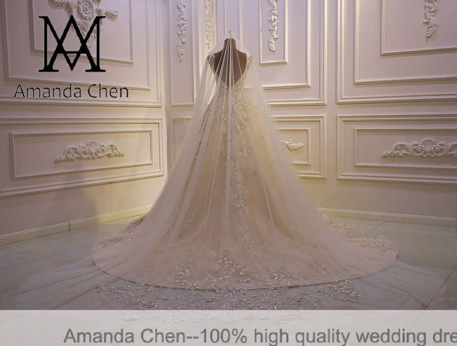 trouwjurk Cap Sleeve Lace Applique Low Back Champagne Simple Wedding Dress