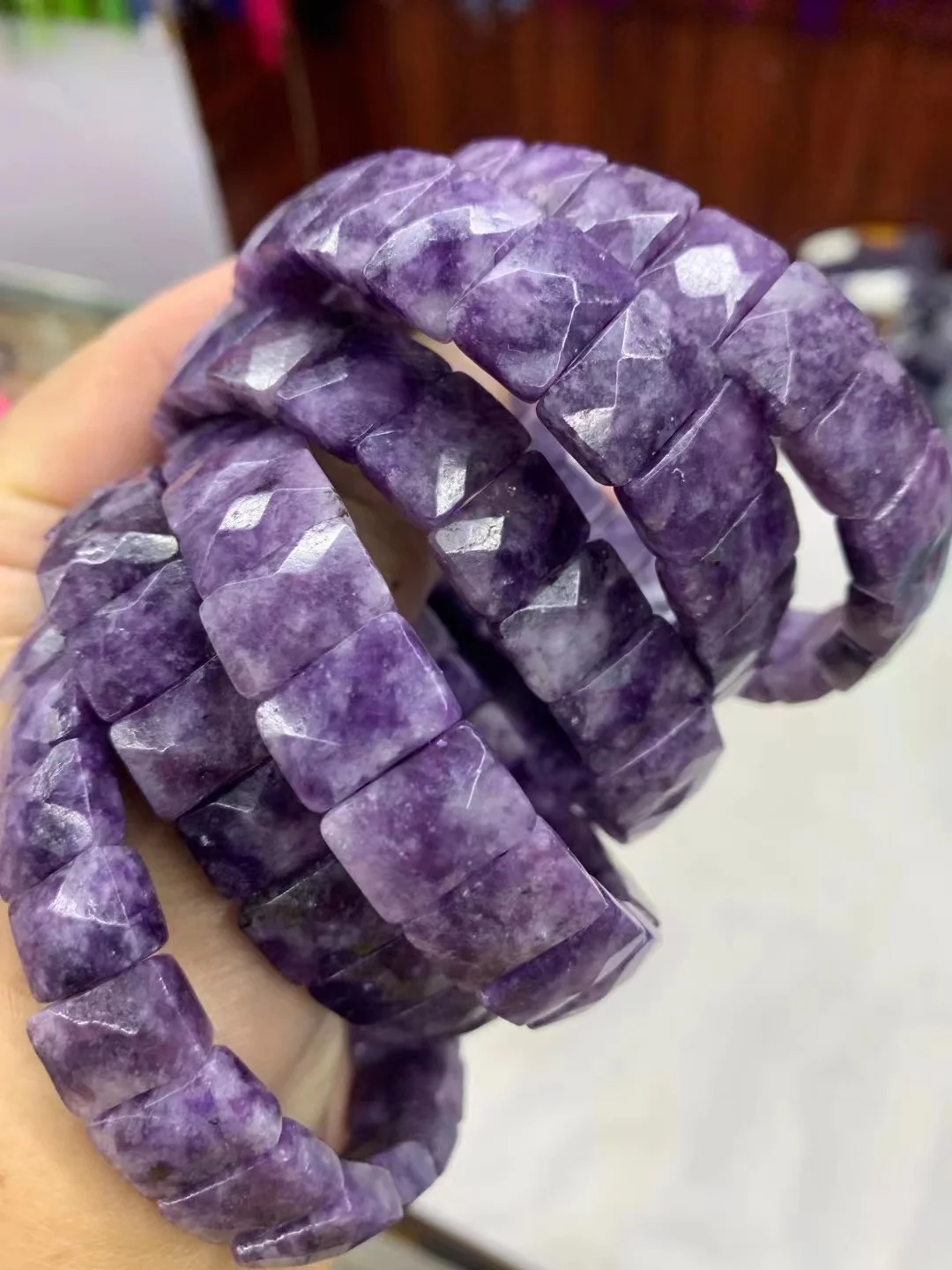 2023 new 2025 Purple Lepidolite Gemstone Jewelry Bracelet Natural Gemstone Bangle for Women for Gift Wholesale
