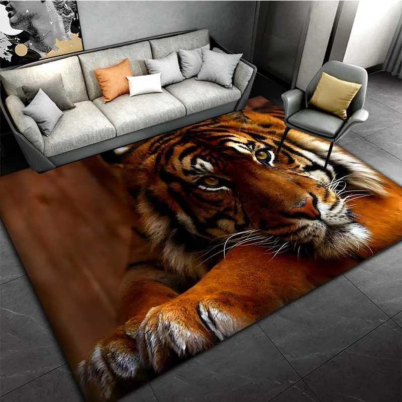 3D Printing Tiger Pattern Living Room Carpet Sofa Table Large Area Rugs Kitchen Entrance Door Mat Kitchen Hallway Balcony RugsXJ241101