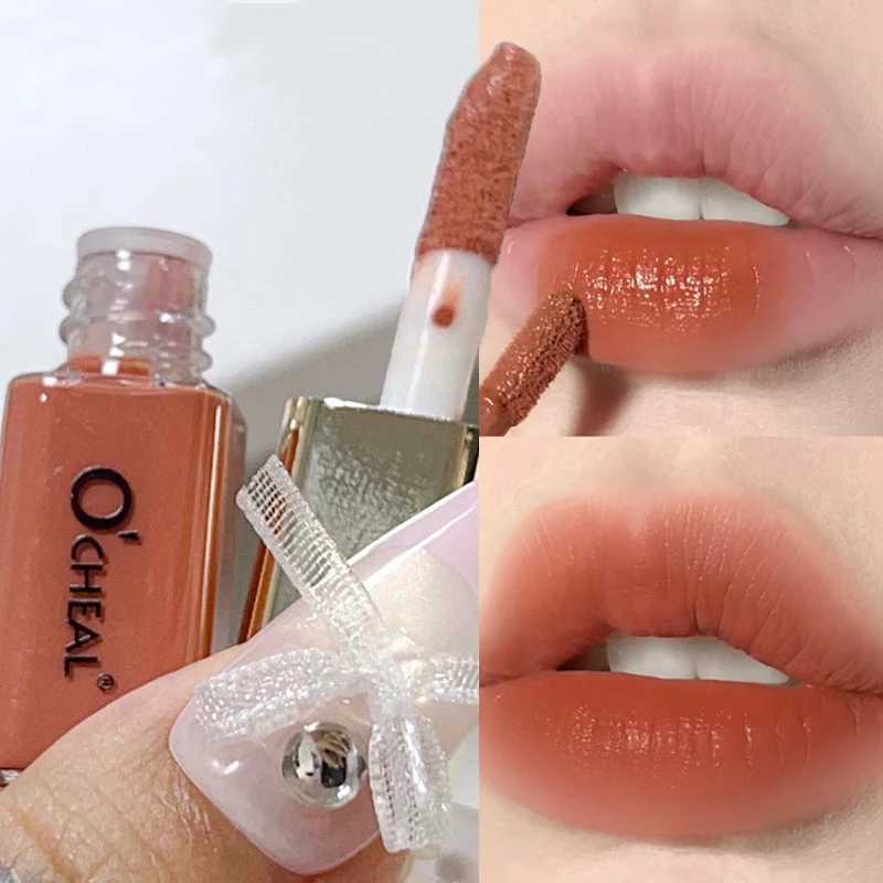 Mini 10 color liquid lipstick waterproof stick free cup durable velvet matte nude purple lipstick gloss cosmetic care W241101