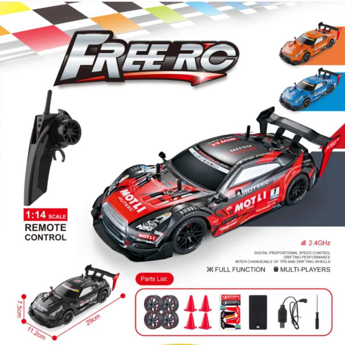 Free shipping RC GTR 2.4G Drift Racing 4WD Off road Wireless Remote Control Car Electronic Hobby Childrens Toys