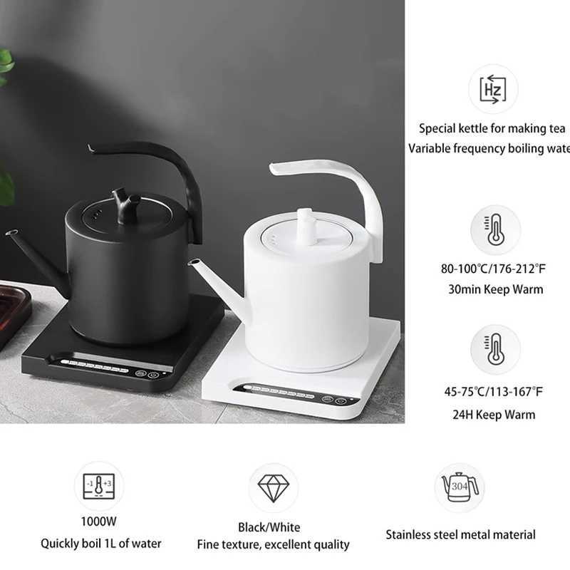 1.0L intelligent electric kettle with 7 temperature controls teapot 304 stainless steel kettle teapot Y241102