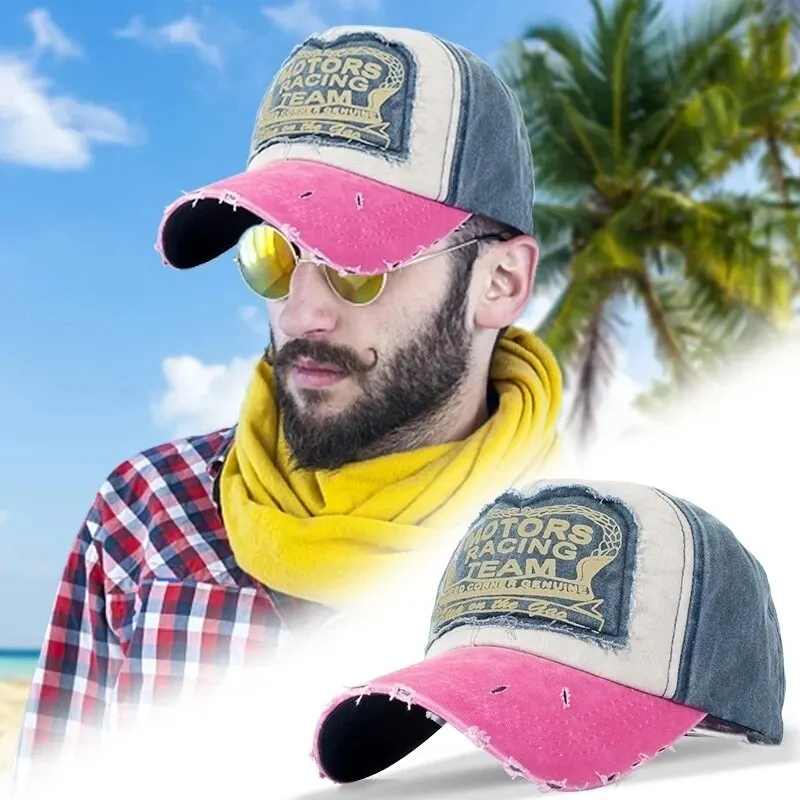 Fashionable Outdoor Sun Cap Visor Patch Color Matching Letter new 2025 Wash Cloth Coated Baseball Cap