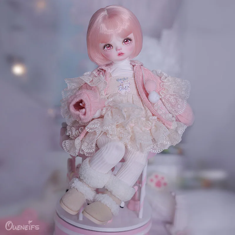Sapphire BJD 1/6 Art Doll 25.3cm In Pink Sweater Jacket And Skirt For Winter 2025 YOSD Fantasy new Resin Toys
