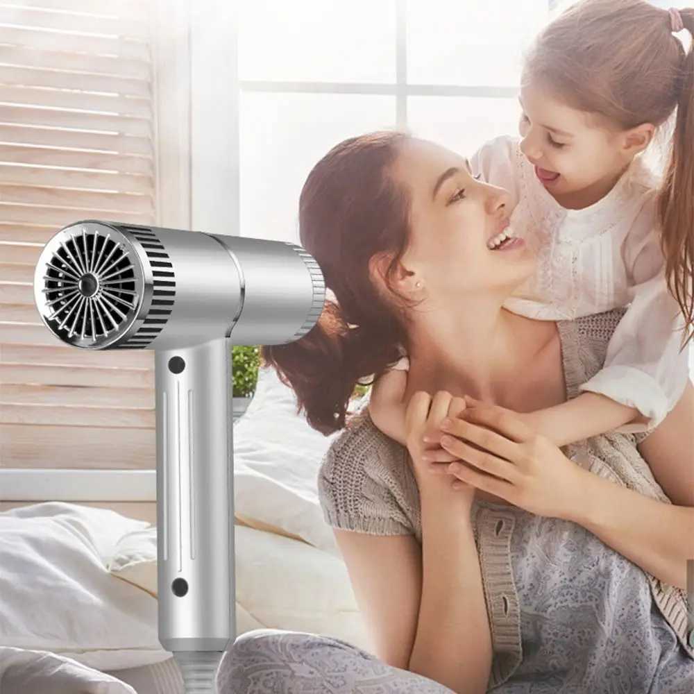 Hair Dryers Negative Ion Electric Hair Dryer Hot and Cold Air T Shaped Hair Blower Dryer Fast Drying Portable Ionic Blow Dryer 240401