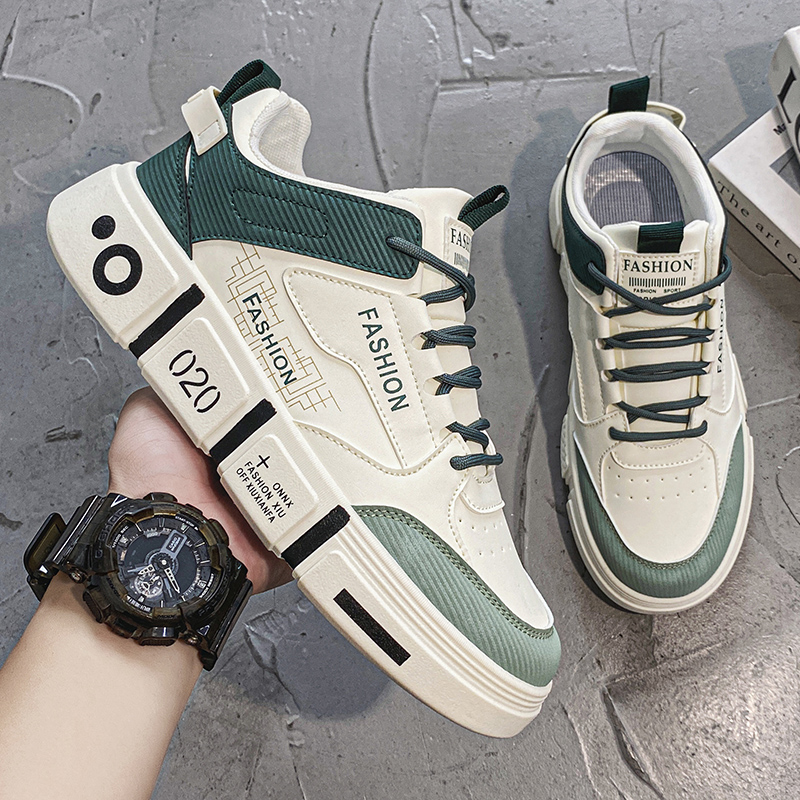European Station Men's 2024 New Trendy All-Match White Casual Winter Fashionable Breathable Canvas Skate Shoes Men Men's board shoes Little 