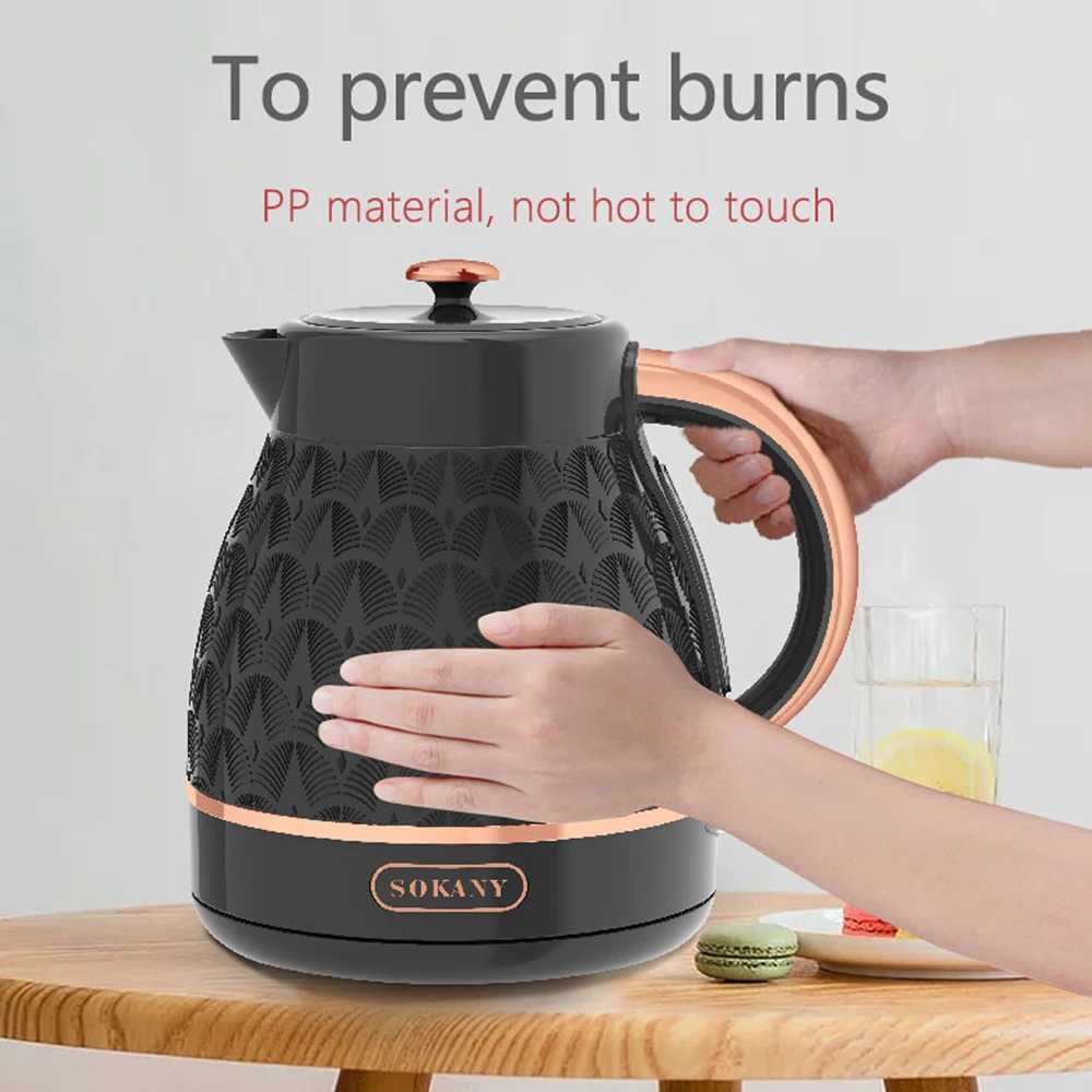 1 Sokany plug 1.7L household hot water kettle power 2000W quick heating in 6-8 minutes low noise anti shrink release Y241102