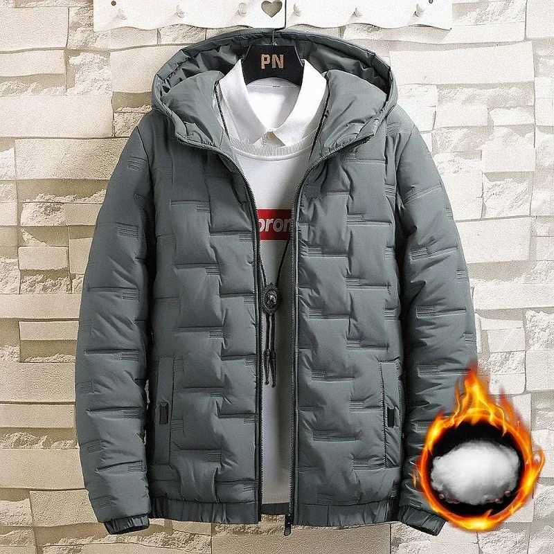 New fashion trend Thick hooded cotton padded jacket for autumn and winter mens casual loose and comfortable plus size jacket W241102