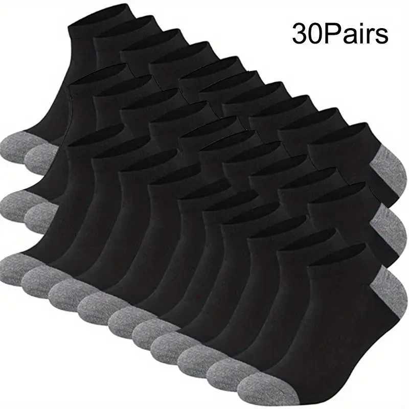 10/20/30 Pairs of Mens Fashionable Color Blocked Low Cut Breathable and Comfortable Sweat Absorbing Outdoor Mens LX241102