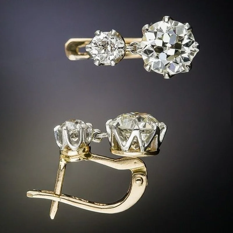 Unique White Crystal Earrings Gold new Color Dangle Hoop Earring 2025 Anniversary Gift Party Wedding Jewelry Ladies Accessories