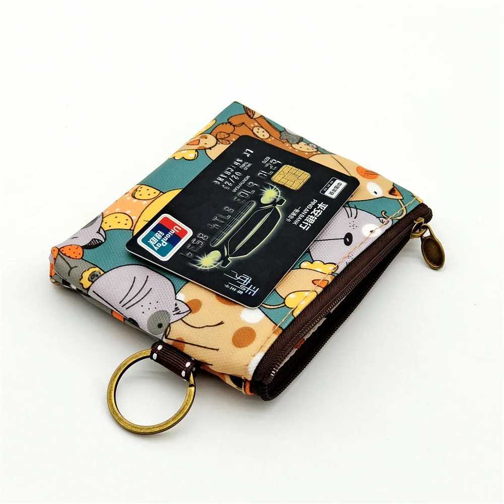 Girls Boys Polyer Carto Print Keychain Wallet Women Mini Card Organizer Key Pouch Ladies Mey Bag Coin Purse for ChildrenXJ241111