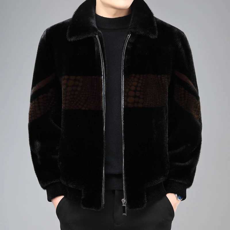 Winter Coats for Men Mens Faux Fur Coat 2024 Square Collar Winter Jacket Business Thickened CoatXJ241102