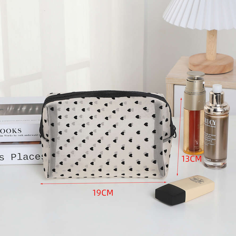 new heartshaped mesh with multiple styles of lipstick touch up card bag portable makeup bag