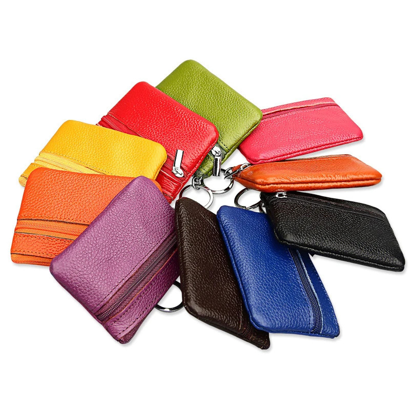 Womens Genuine Leather Coin Purse Female Wallets Custom Gifts Girls Zipper Purses Children Storage Pocket Bags Pouch 241029