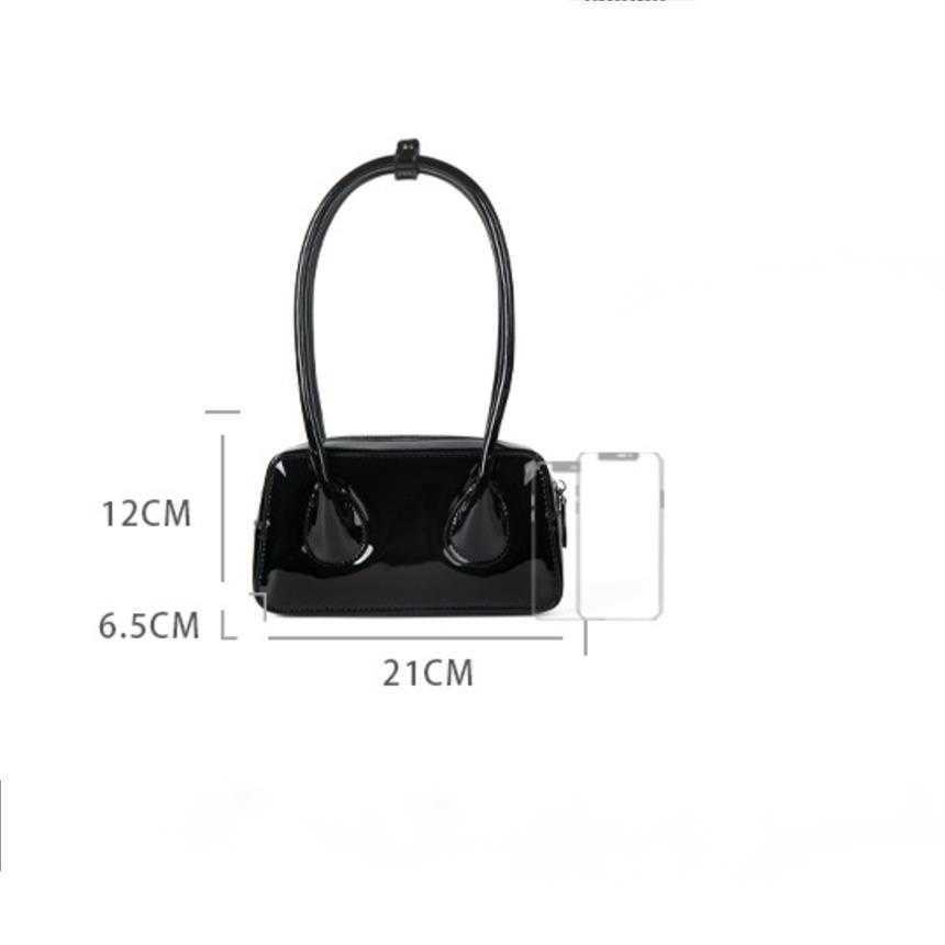 Shoulder Bags Korean Version WoMens Handbag With Niche Texture Simple Shiny Single Shoulder Armpit Tote Bag Versatile Commuting Small Square Bag 24101