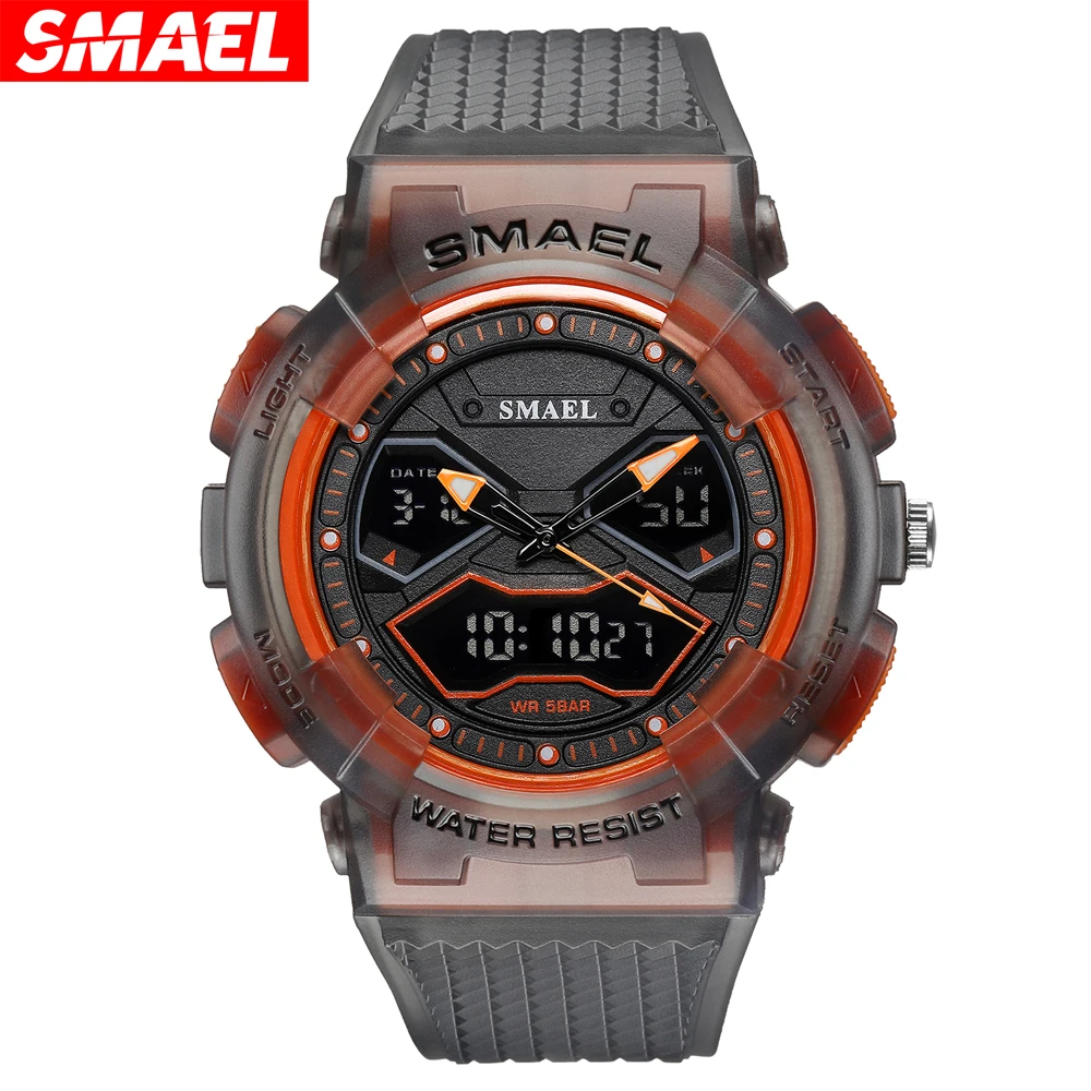 SMAEL Brand Men Watches Digital Watch 2025 LED Sport Watches Men's Wristwatches Student new Waterproof Dual Time Watches LED Clock Male