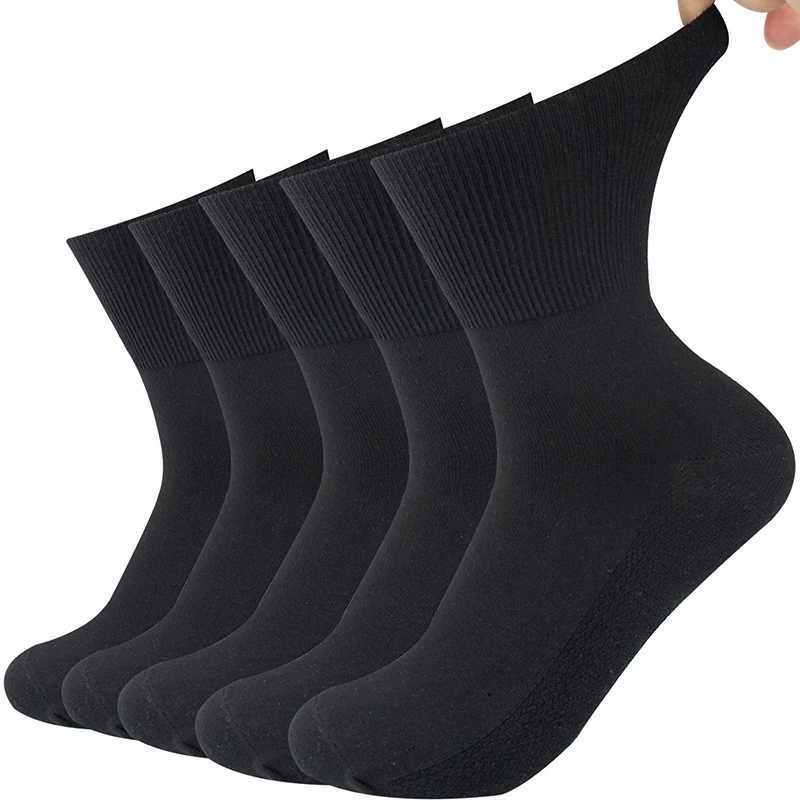 5 Pairs/Lot Diabetic Men and Women Non-Binding Loose Top Cotton Material Non-slip and Breathable LX241102