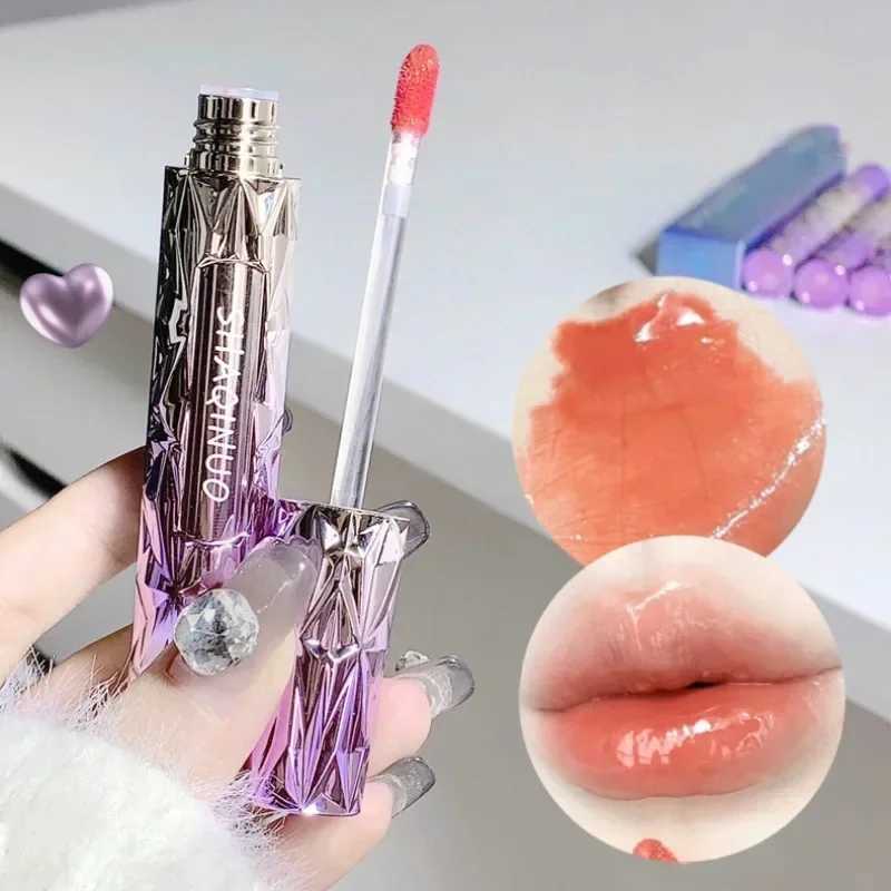 Glass Light Moisturizing Lip Gloss Amethyst Ice Jelly Lip Gloss Non stick Cup Liquid lipstick Makeup W241101