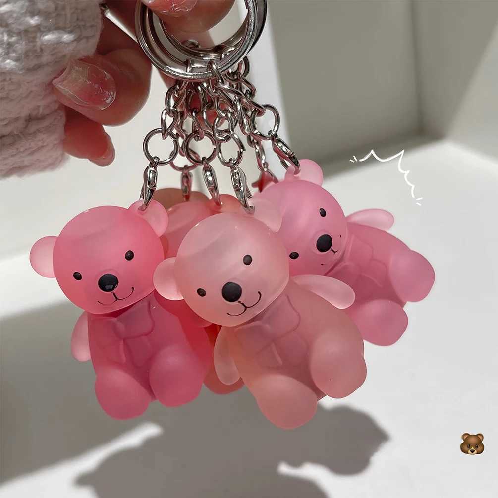 Keychain lip shaped glass luster waterproof rodless cup cute bear liquid lipstick long-lasting moisturizing lipstick coloring Korean cosmetics W241101