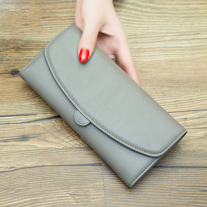 New Long Women Wallets Real Leather Purse Simple Luxury Envelope Wallet Clutch Female Excellent Cowhide Billfold Birthday Gift