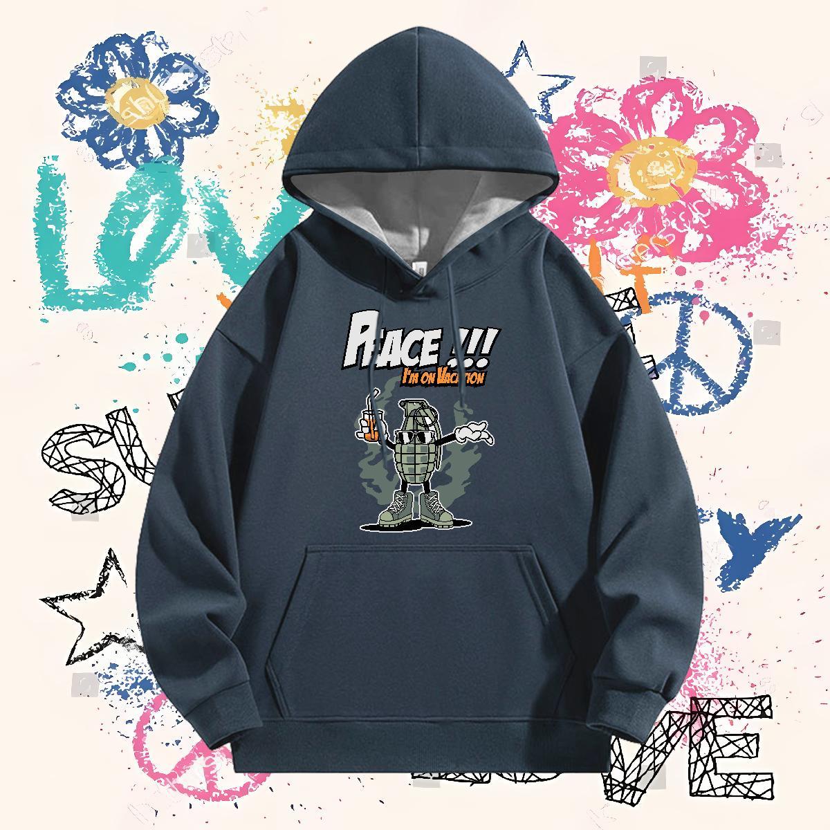 Classic Casual Hoodie Men Breathable Drawstring Loose Hoodie Pullover Custom Big Size Tops Pullover Hoodie Sport Velvet Thick